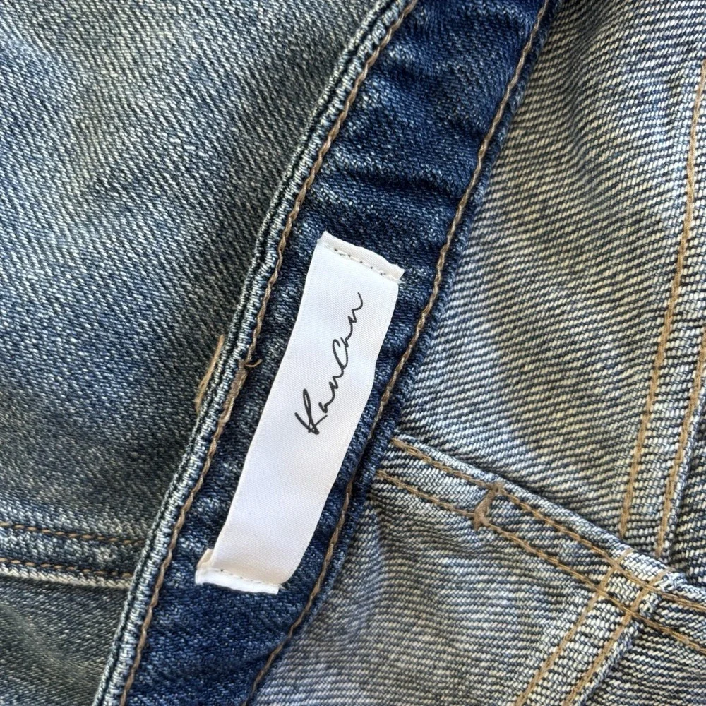 Kancan Denim Shorts Womens 3XL Blue‎ Button Front High Rise Rolled Cuff